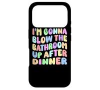 Carcasa para iPhone 17 Pro Voy a Volar el baño después de la Cena Retro Funny Meme