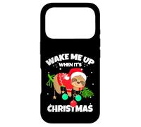 Carcasa para iPhone 17 Pro Wake Me Up When It's Christmas Funny Xmas Sloth Graphic