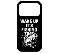 Carcasa para iPhone 17 Pro Wake Up It's Fishing Time Gráfico Divertido Pescador