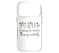 Carcasa para iPhone 17 Pro Walking by Faith Tripping Constantly Saved by Grace God Shed