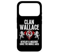 Carcasa para iPhone 17 Pro Wallace Clan Scottish Name Escudo de Armas Tartan Fiesta Familiar
