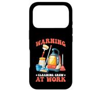 Carcasa para iPhone 17 Pro Warning Cleaning Crew At Work Custodio de Conserje -