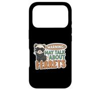 Carcasa para iPhone 17 Pro Warning May Talk About Ferrets Funny Pet Owner Design