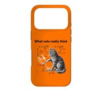Carcasa para iPhone 17 Pro What Cats Really Think Funny Cat Physics Humor Men Women
