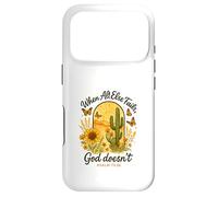 Carcasa para iPhone 17 Pro When All Else Fails God Doesn'T Psalm 73:26 Sunflower Cactus