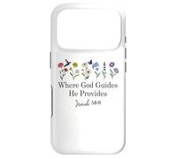 Carcasa para iPhone 17 Pro Where God Guides He Provides Isaiah 58:11 Jesus Bible Verse