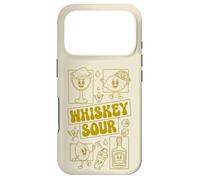 Carcasa para iPhone 17 Pro Whiskey Sour Minimalista Limón Mascota Cóctel 70s Groovy