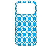 Carcasa para iPhone 17 Pro White Azure Blue Chained Rounded Squares Coastal Pattern