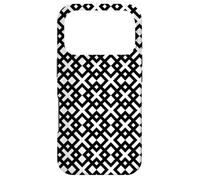 Carcasa para iPhone 17 Pro White Black Cross Square Geometric Optical Art Pattern