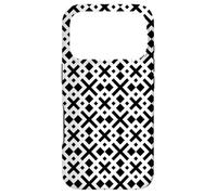 Carcasa para iPhone 17 Pro White Black Cross Square Line Timeless Traditional Pattern