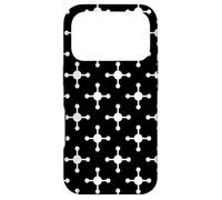 Carcasa para iPhone 17 Pro White Black Crosses Dot Atom Molecule Geometric Pattern