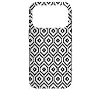 Carcasa para iPhone 17 Pro White Black Hexagon Zigzag Oval Geometric Pattern