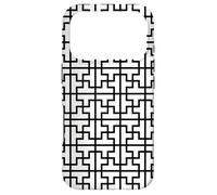 Carcasa para iPhone 17 Pro White Black Rectangles Crosses Square Geometric Pattern
