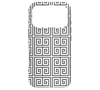 Carcasa para iPhone 17 Pro White Black Squares Labyrinth Classic Greek Pattern