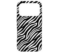 Carcasa para iPhone 17 Pro White Black Wavy Lines Curves Zebra Stripes Safari Pattern
