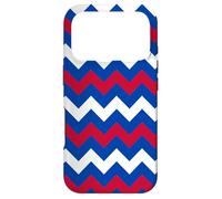 Carcasa para iPhone 17 Pro White Blue Red Netherlands Tricolor Zigzag Triangles Pattern