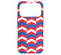 Carcasa para iPhone 17 Pro White Blue Red Russia Tricolor Vertical Zigzag Pattern