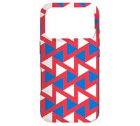 Carcasa para iPhone 17 Pro White Blue Red Russia Tricolor Zigzag Triangle Pattern