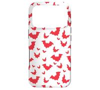 Carcasa para iPhone 17 Pro White Red Silhouettes Bat Maple Leaf Canada Pattern