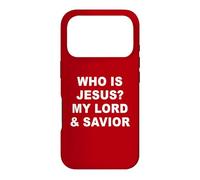 Carcasa para iPhone 17 Pro Who is Jesus? My Lord & Savior - Christian Faith Baptism Red