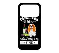 Carcasa para iPhone 17 Pro Wine Makes Everything Fine Cavalier King Charles Spaniel Dog