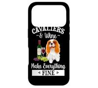 Carcasa para iPhone 17 Pro Wine Makes Everything Fine Cavalier King Charles Spaniel Dog