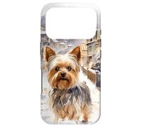 Carcasa para iPhone 17 Pro Winter Wonderland Yorkie Acuarela Perro de Invierno