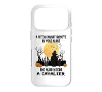 Carcasa para iPhone 17 Pro Witch Wine and Cavalier Dog Mom Funny Halloween Costume