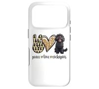 Carcasa para iPhone 17 Pro Womens Cute Illustration Peace Love Black Cockapoo Lover