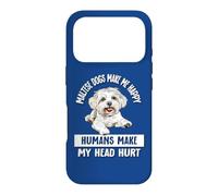 Carcasa para iPhone 17 Pro Womens Girls Humans Make My Head Hurt Happy Maltese Lover