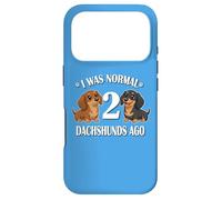 Carcasa para iPhone 17 Pro Womens Girls I Was Normal 2 Dachshunds Ago Black Tan Lover