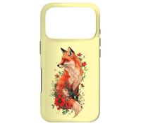Carcasa para iPhone 17 Pro Womens Girls Kids Floral Flowers Art Red Fox Lover