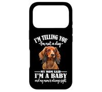 Carcasa para iPhone 17 Pro Womens Girls Mom Says Im A Baby Long Haired Dachshund Lover