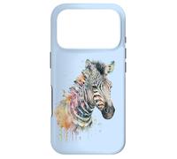 Carcasa para iPhone 17 Pro Womens Girls Wildlife Safari Rainbow Watercolor Zebra Lover