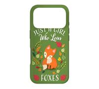 Carcasa para iPhone 17 Pro Womens Kids Fall Leaves Boho Just A Girl Who Loves Foxes