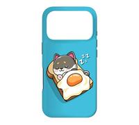 Carcasa para iPhone 17 Pro Womens Kids Kawaii Eggs Toast Black Tan Shiba Inu Dog Lover