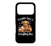 Carcasa para iPhone 17 Pro Womens Pumpkin Spice & Everything Nice Highland Cow Lover