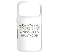 Carcasa para iPhone 17 Pro Work Hard Trust in God Jesus Bible Verse Christian Scripture
