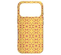 Carcasa para iPhone 17 Pro Yellow Crimson Triangle Circle Grid Round Geometric Pattern