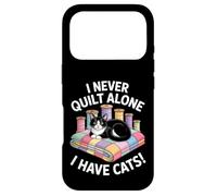 Carcasa para iPhone 17 Pro Yo Nunca colcho Solo, Tengo Gatos, Divertido Gato Acolchado