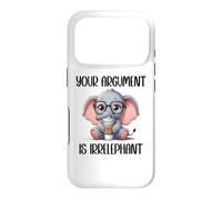Carcasa para iPhone 17 Pro Your Argument is Irrelephant Coffee Cup Funny Elephant White
