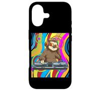 Carcasa para iPhone 17 Psicodélico DJ Sloth Techno EDM Música Dance