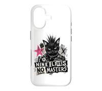 Carcasa para iPhone 17 Punk Cat Nine Lives No Masters Mohawk Anarchy