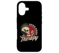 Carcasa para iPhone 17 Punk Rock Is My Therapy Skull Music Cráneo Retro Vintage