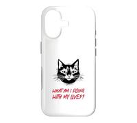 Carcasa para iPhone 17 ¿Qué Estoy Haciendo con mis Vidas? (Funny Cat Statement)
