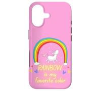 Carcasa para iPhone 17 Rainbow es mi Color Favorito, Unicornio Bailando en Rosa