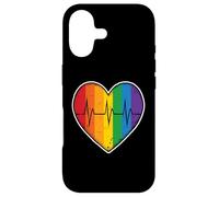 Carcasa para iPhone 17 Rainbow Heart Pulse Beat Life Love Queer Community Unity