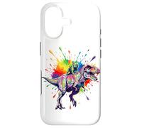 Carcasa para iPhone 17 Rainbow T Rex French Bulldog Dinosaur