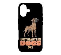 Carcasa para iPhone 17 Realmente Me Gustan los Perros Ok Amante de los Animales Lindo Gran Danés