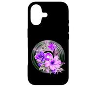 Carcasa para iPhone 17 Record Player LP Music Themed Pressed Flower Purple Floral